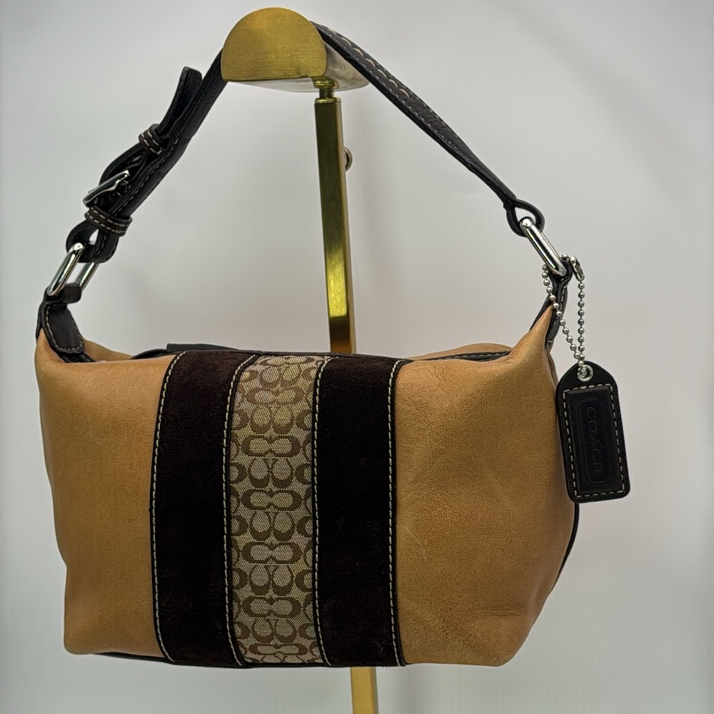 Vintage Coach Y2K leather - suede - signature mini bag - Picture 3 of 13